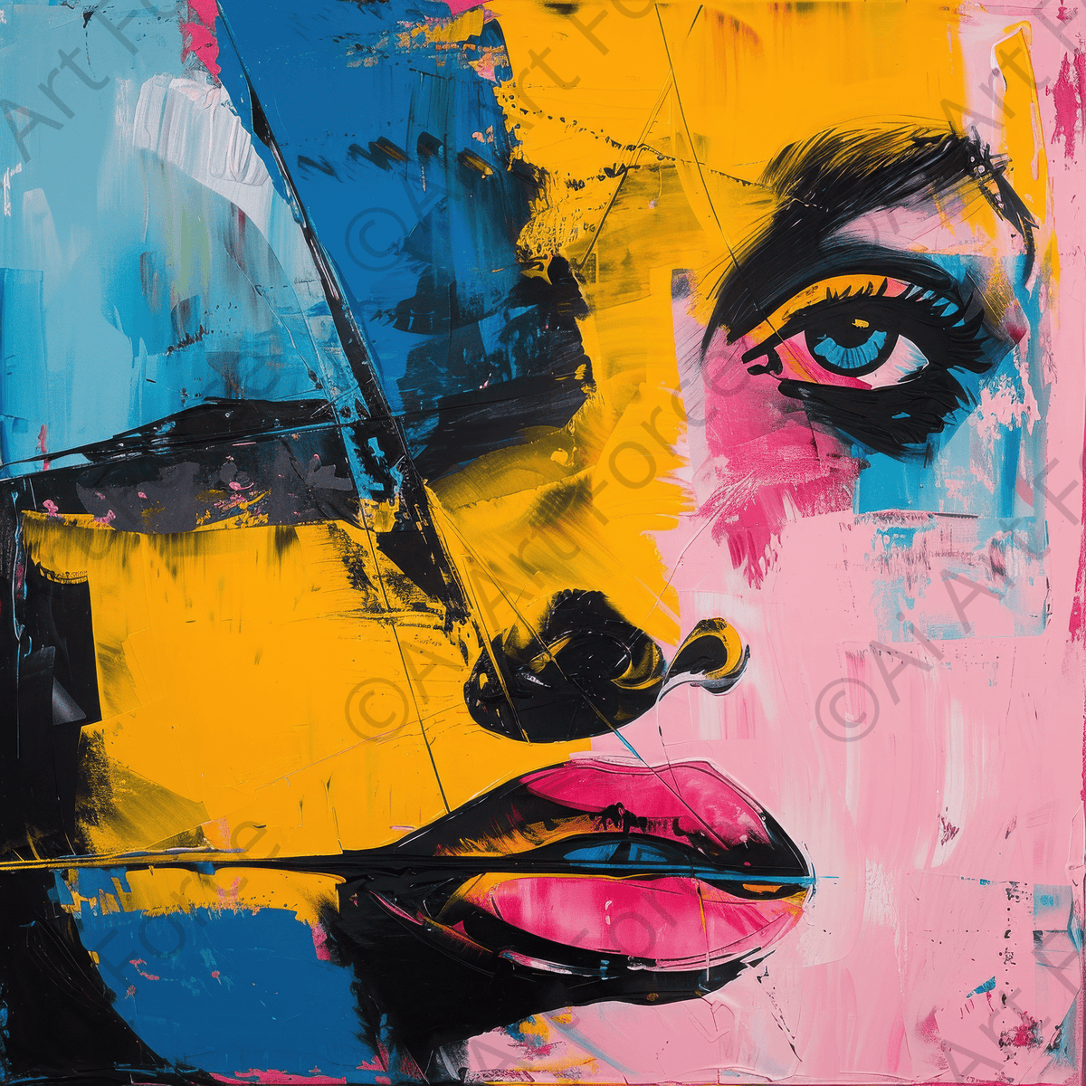 Swedish popart in abstract style 3 - Shop Ai Art WebShop - Digital Art online Store