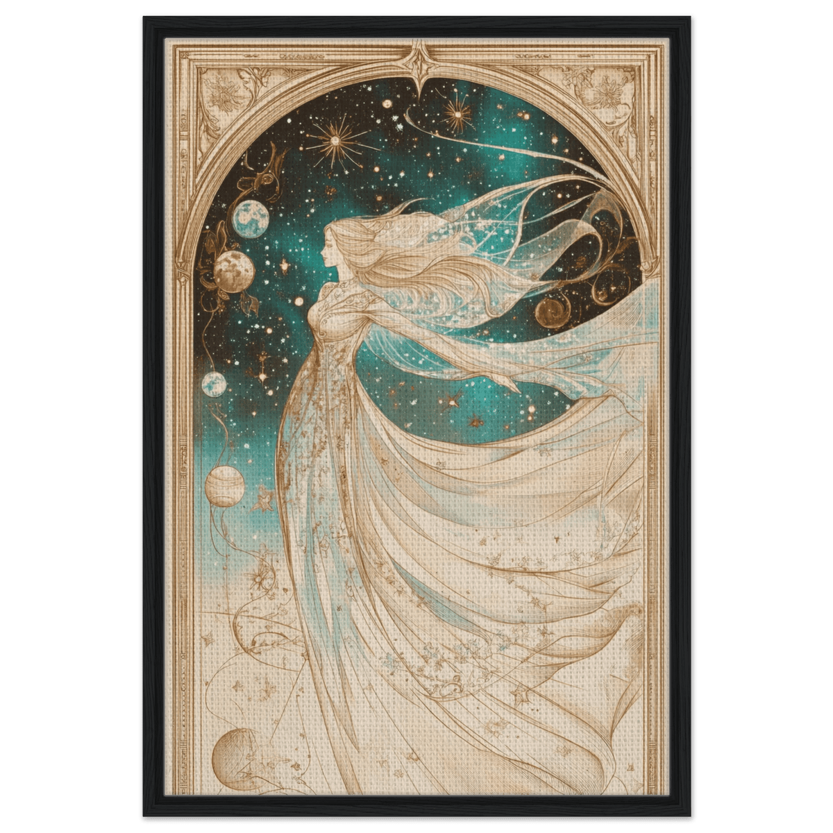 The Cosmic Muse A hand - drawn illustration 2 - Shop Ai Art WebShop - Digital Art online Store