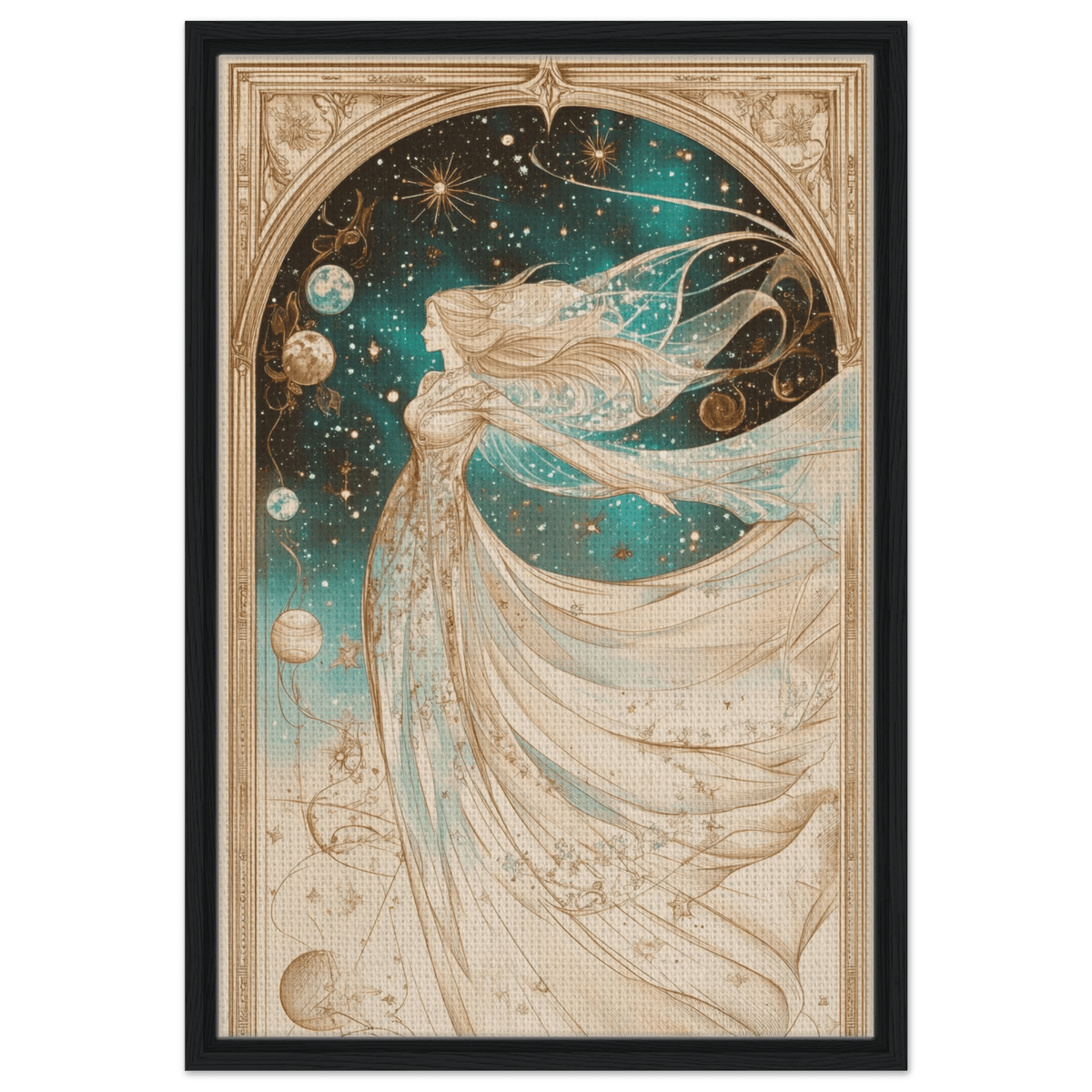 The Cosmic Muse A hand - drawn illustration 2 - Shop Ai Art WebShop - Digital Art online Store