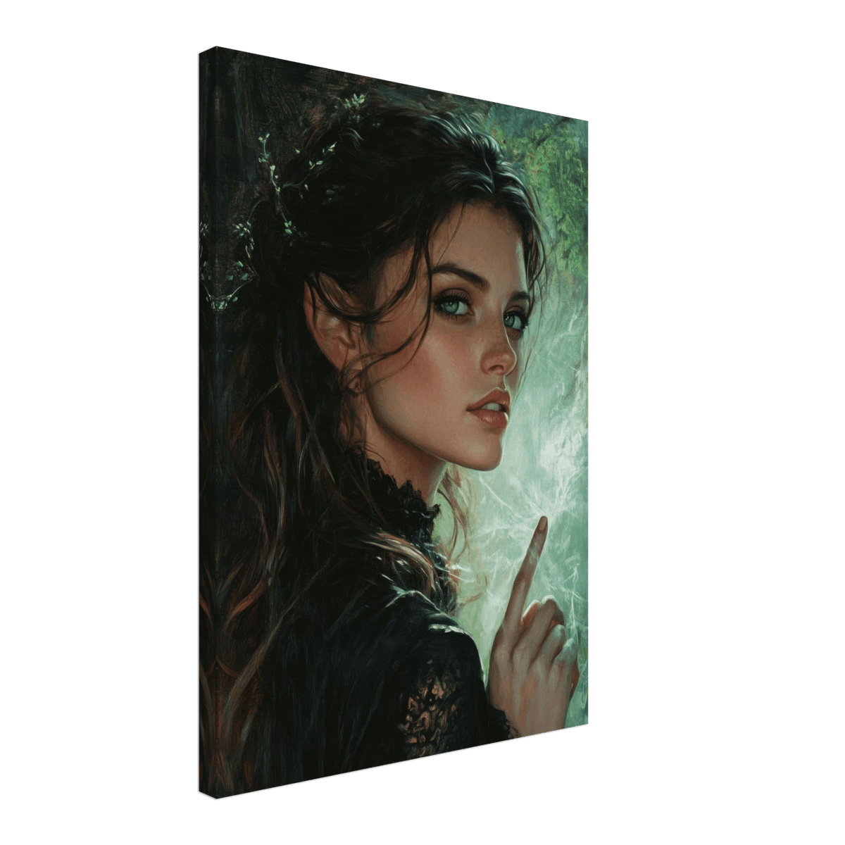 The Fae Sorceress of the Emerald Woods Oil Faint 6 - Shop Ai Art WebShop - Digital Art online Store