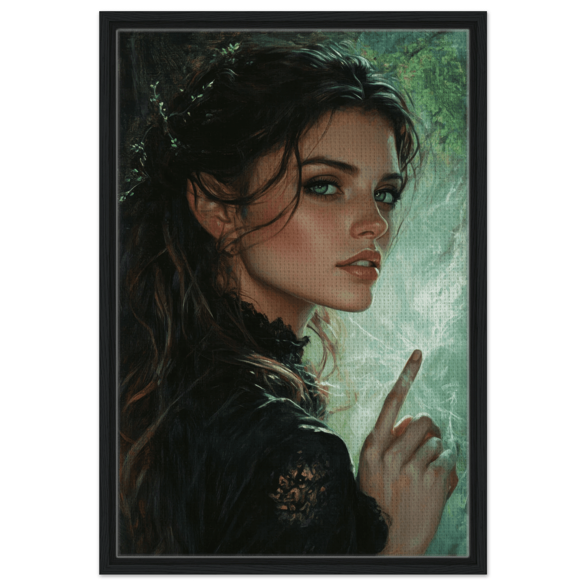 The Fae Sorceress of the Emerald Woods Oil Faint 6 - Shop Ai Art WebShop - Digital Art online Store