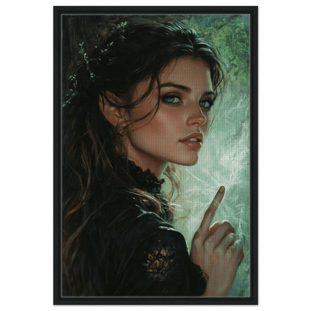 The Fae Sorceress of the Emerald Woods Oil Faint 6 - Shop Ai Art WebShop - Digital Art online Store