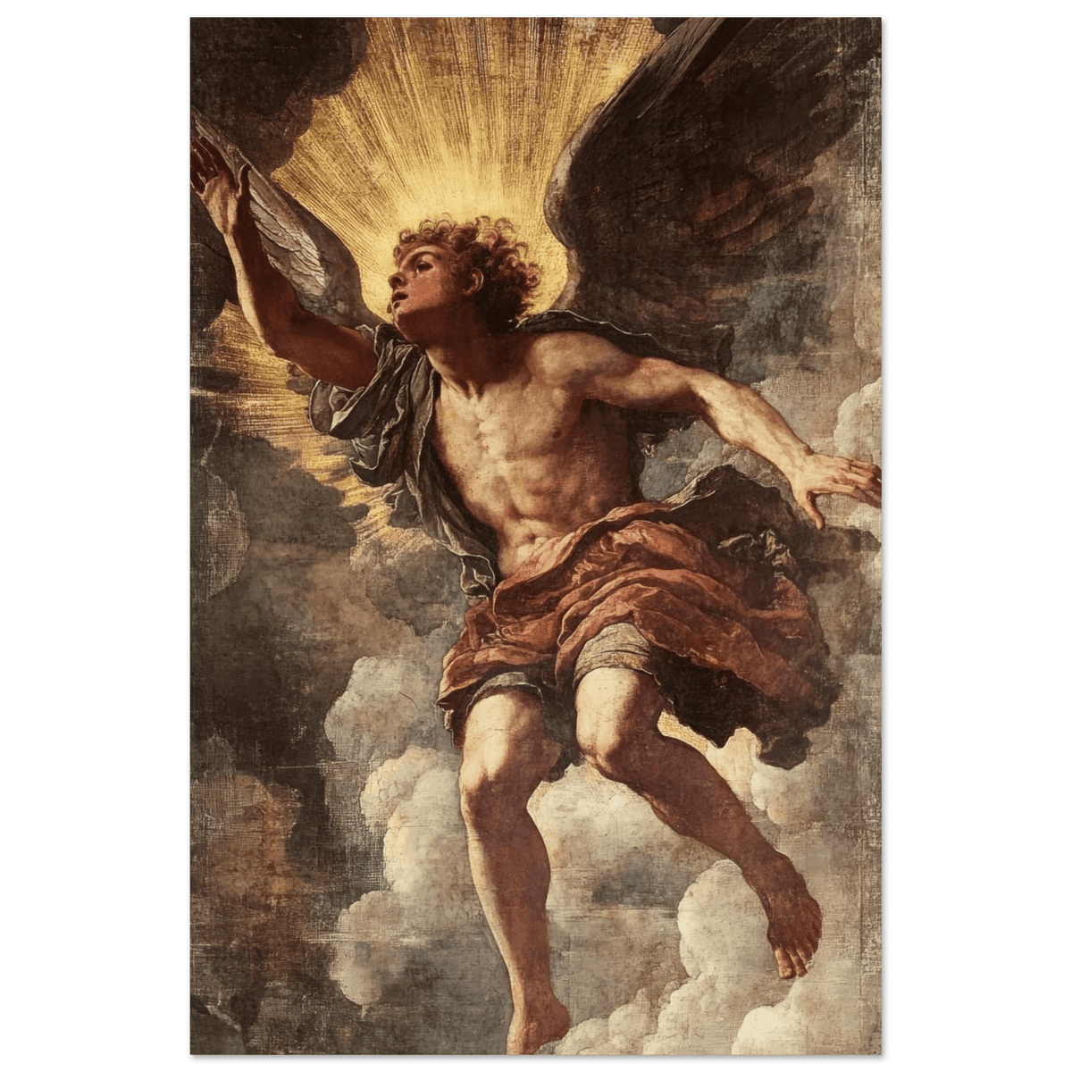 The Fallen Angels Descent Baroque Mythological - Shop Ai Art WebShop - Digital Art online Store