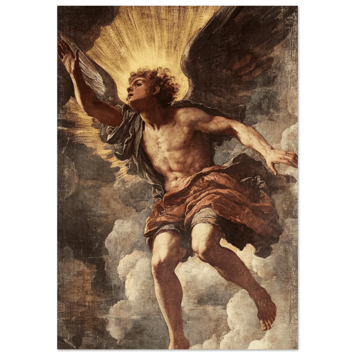 The Fallen Angels Descent Baroque Mythological - Shop Ai Art WebShop - Digital Art online Store