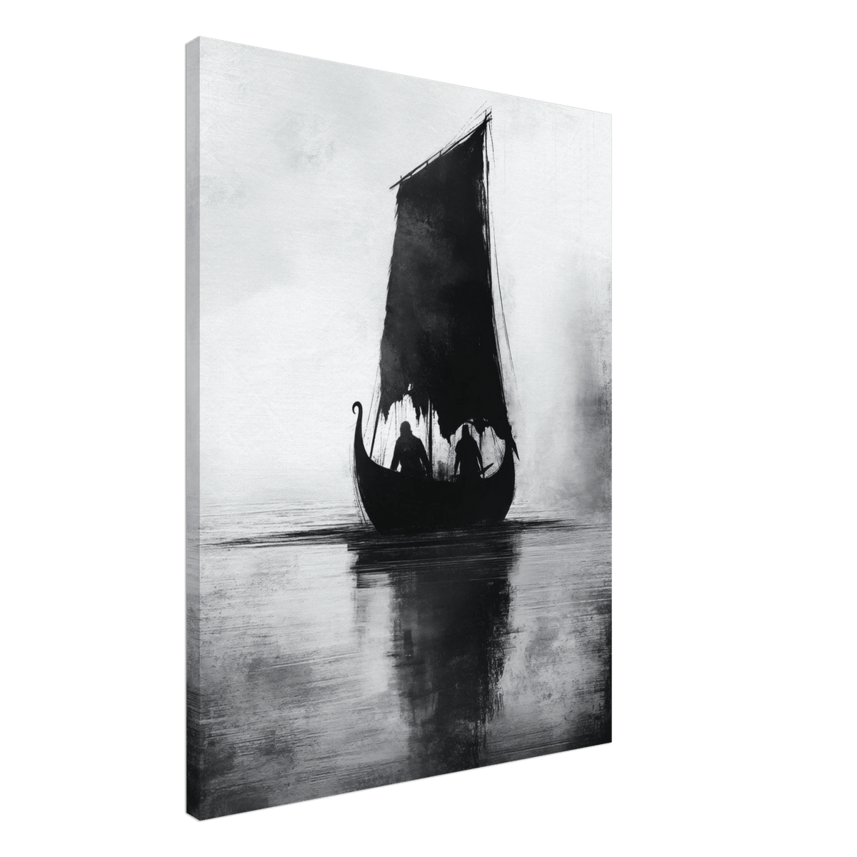 The Ghostly Viking Longship Dark Nordic Ink Met 4 - Shop Ai Art WebShop - Digital Art online Store