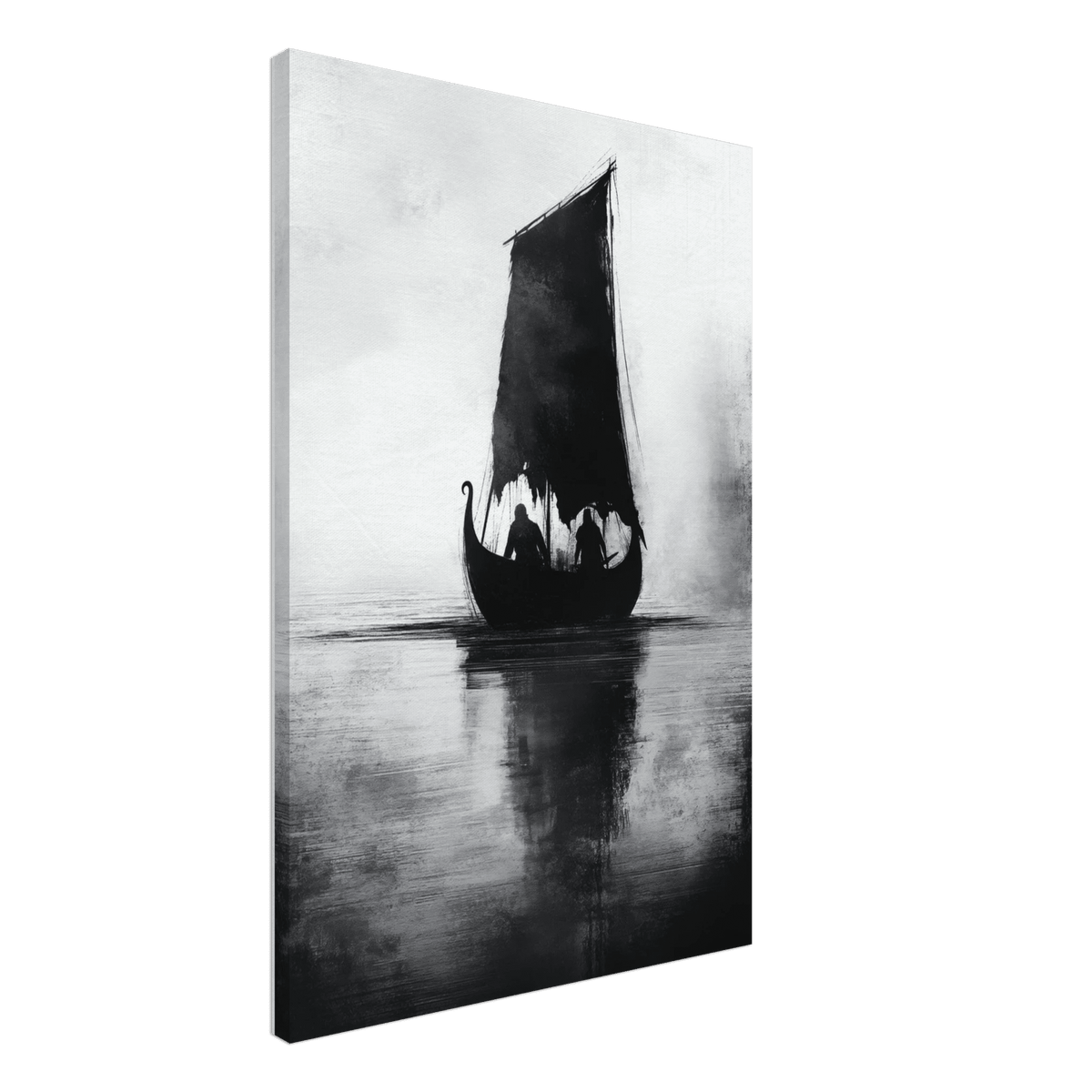 The Ghostly Viking Longship Dark Nordic Ink Met 4 - Shop Ai Art WebShop - Digital Art online Store