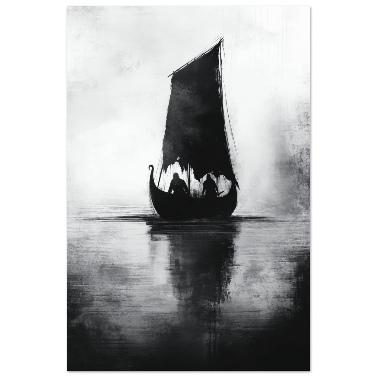 The Ghostly Viking Longship Dark Nordic Ink Met 4 - Shop Ai Art WebShop - Digital Art online Store