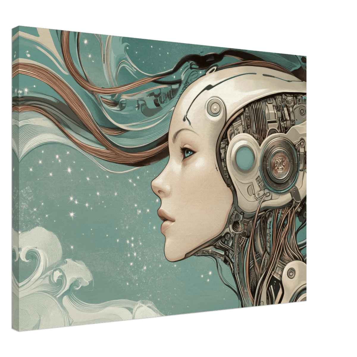 The Mechanical Siren A portrait of an android - Shop Ai Art WebShop - Digital Art online Store