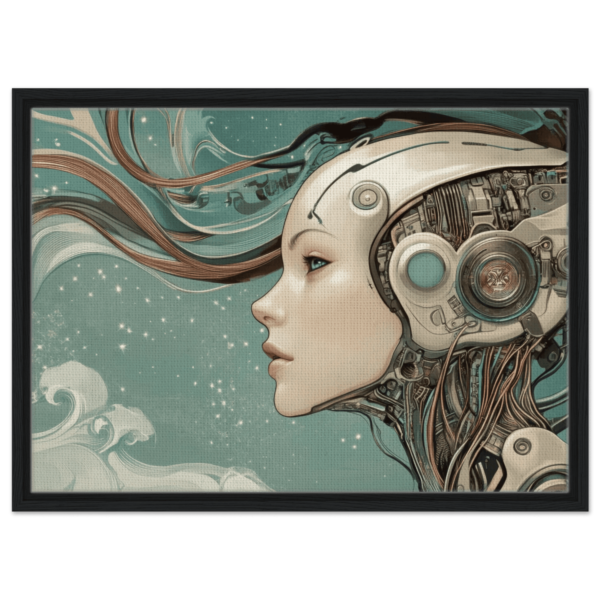 The Mechanical Siren A portrait of an android - Shop Ai Art WebShop - Digital Art online Store