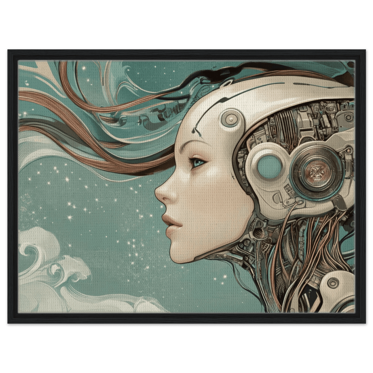 The Mechanical Siren A portrait of an android - Shop Ai Art WebShop - Digital Art online Store