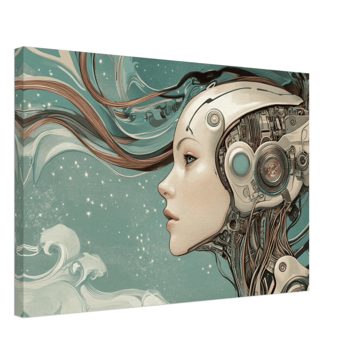 The Mechanical Siren A portrait of an android - Shop Ai Art WebShop - Digital Art online Store