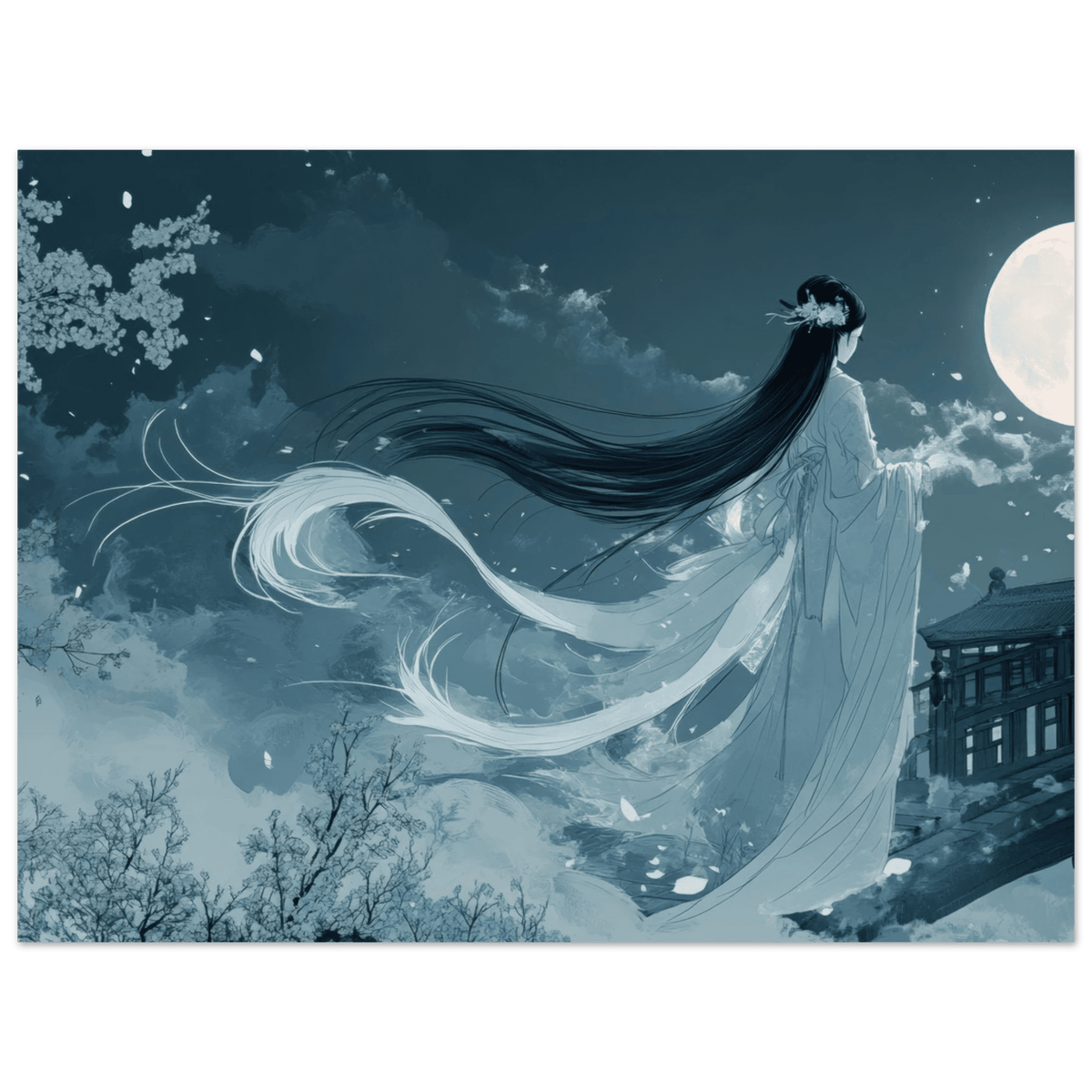 The Moonlit Kitsune Spirit Japanese Ukiyo - e Over 3 - Shop Ai Art WebShop - Digital Art online Store