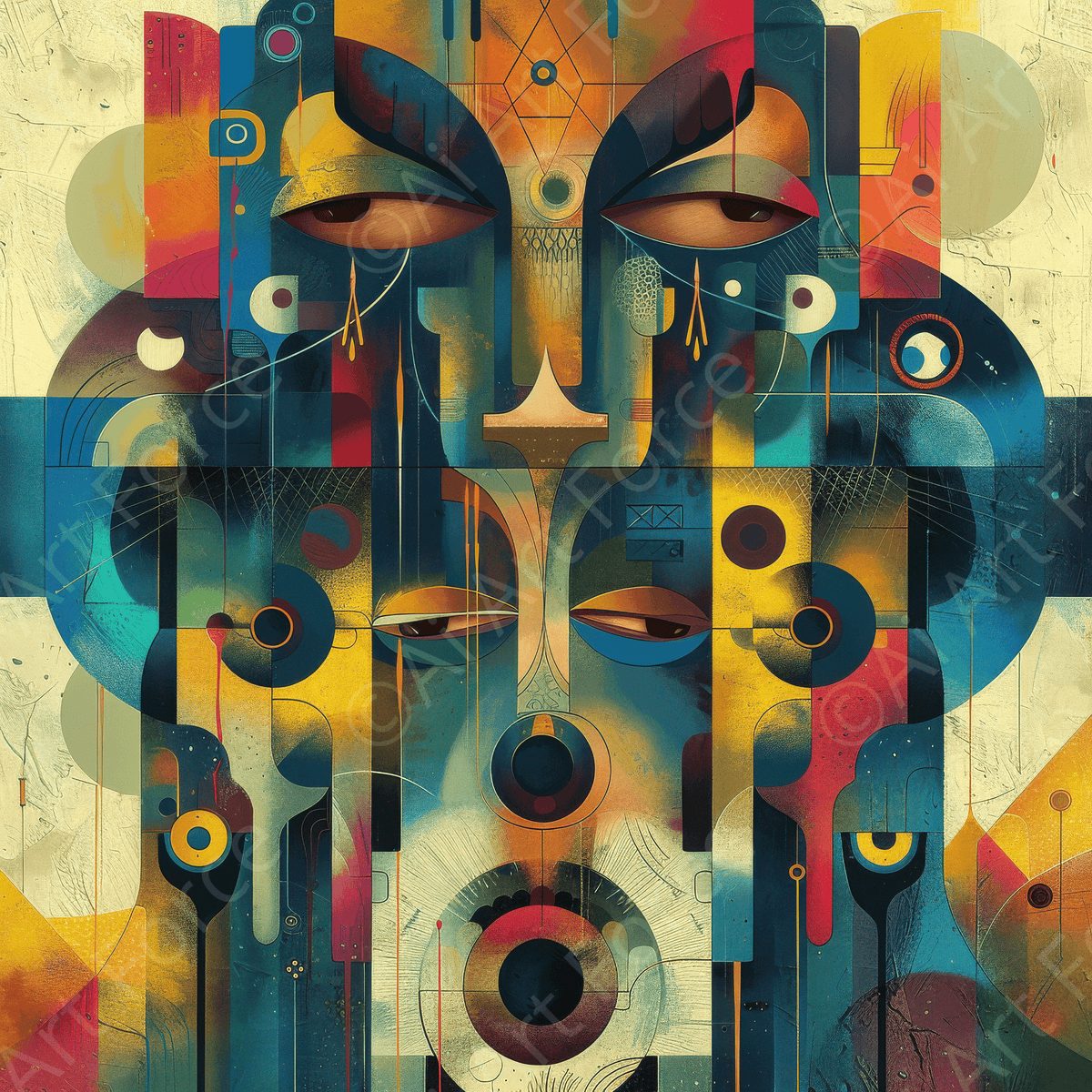 The Odd Fellows abstract art syle 3 - Shop Ai Art WebShop - Digital Art online Store