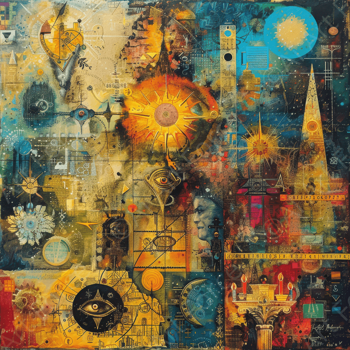The Sanctum of the Star abstract art style 2 - Shop Ai Art WebShop - Digital Art online Store