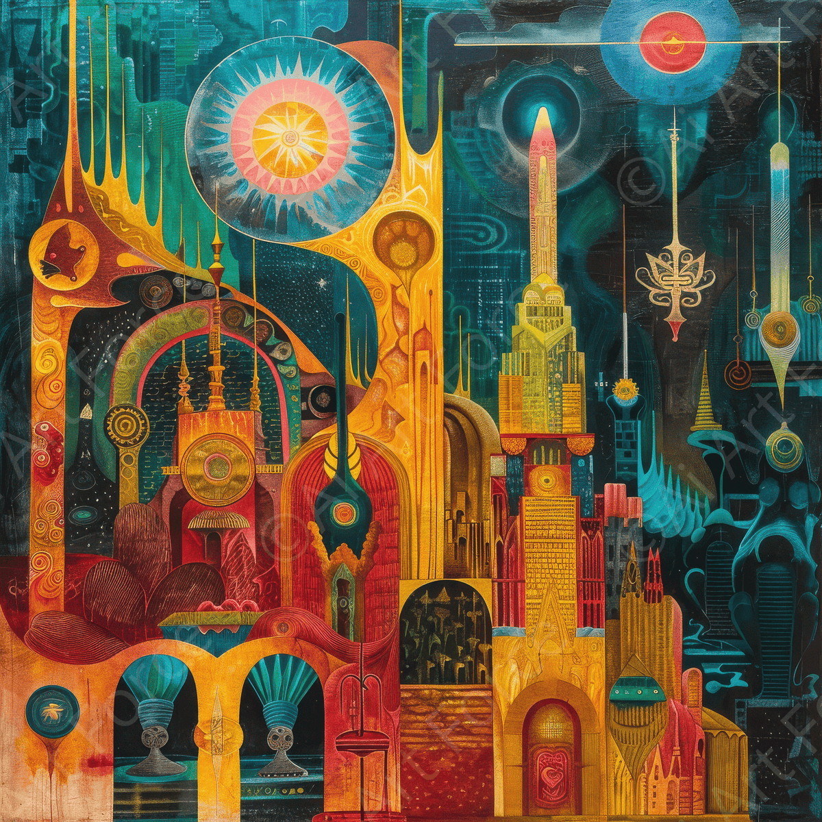 The Sanctum of the Star abstract art style 3 - Shop Ai Art WebShop - Digital Art online Store