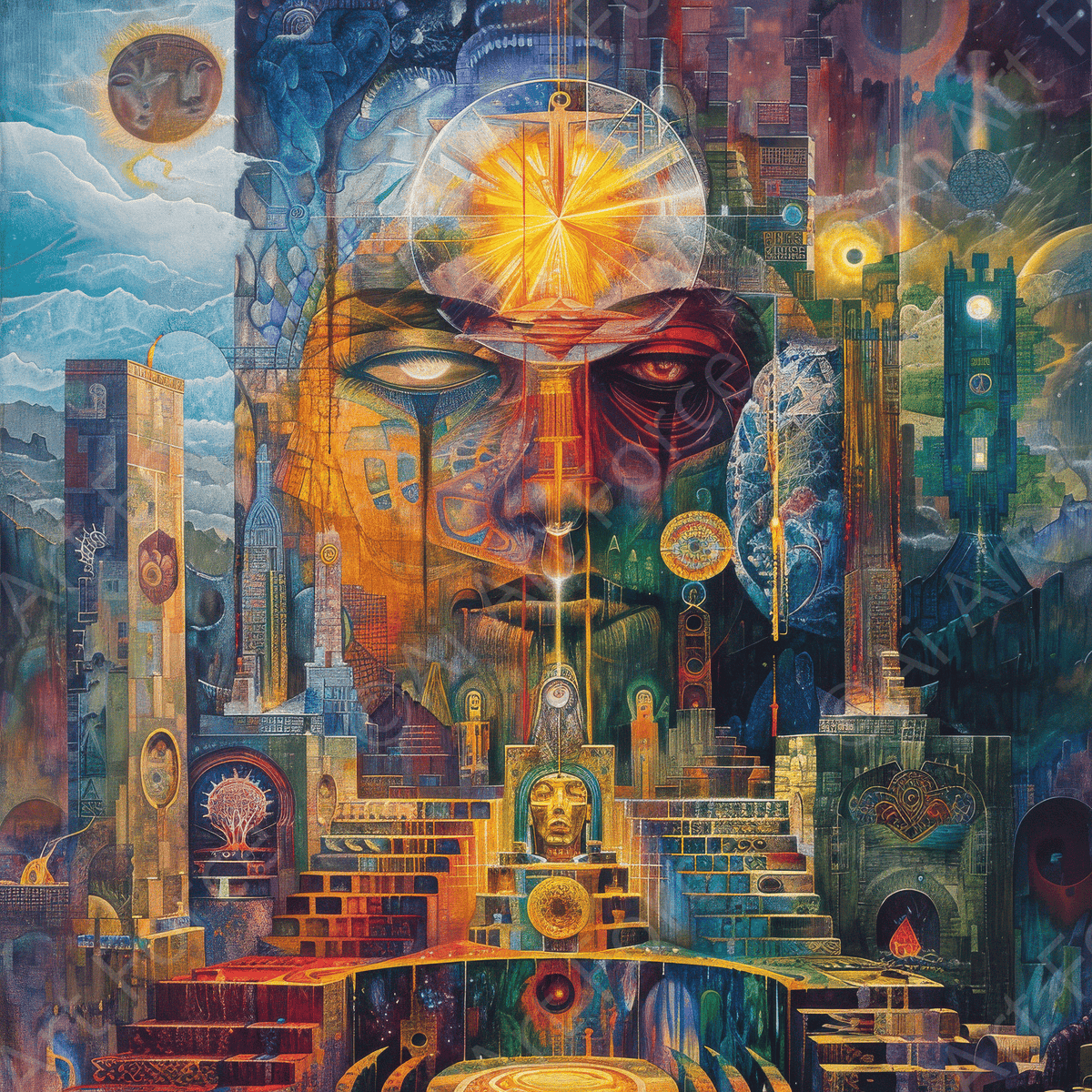 The Sanctum of the Star abstract art style 4 - Shop Ai Art WebShop - Digital Art online Store