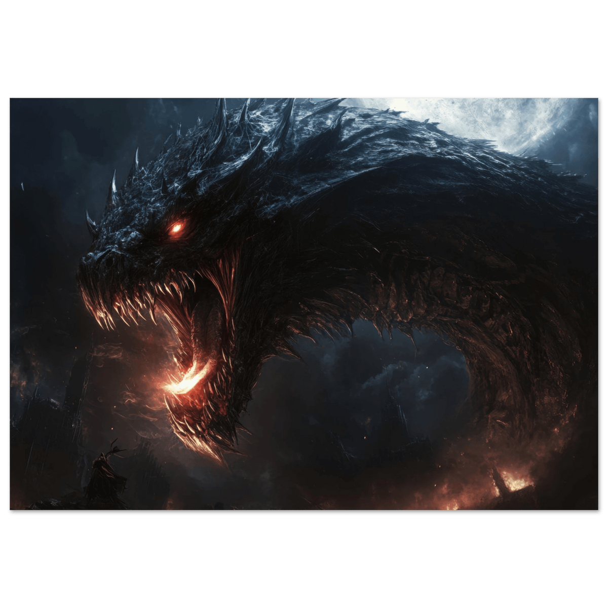 The Shadow Wyrms Fury Dark Fantasy Concept Art 3 - Shop Ai Art WebShop - Digital Art online Store