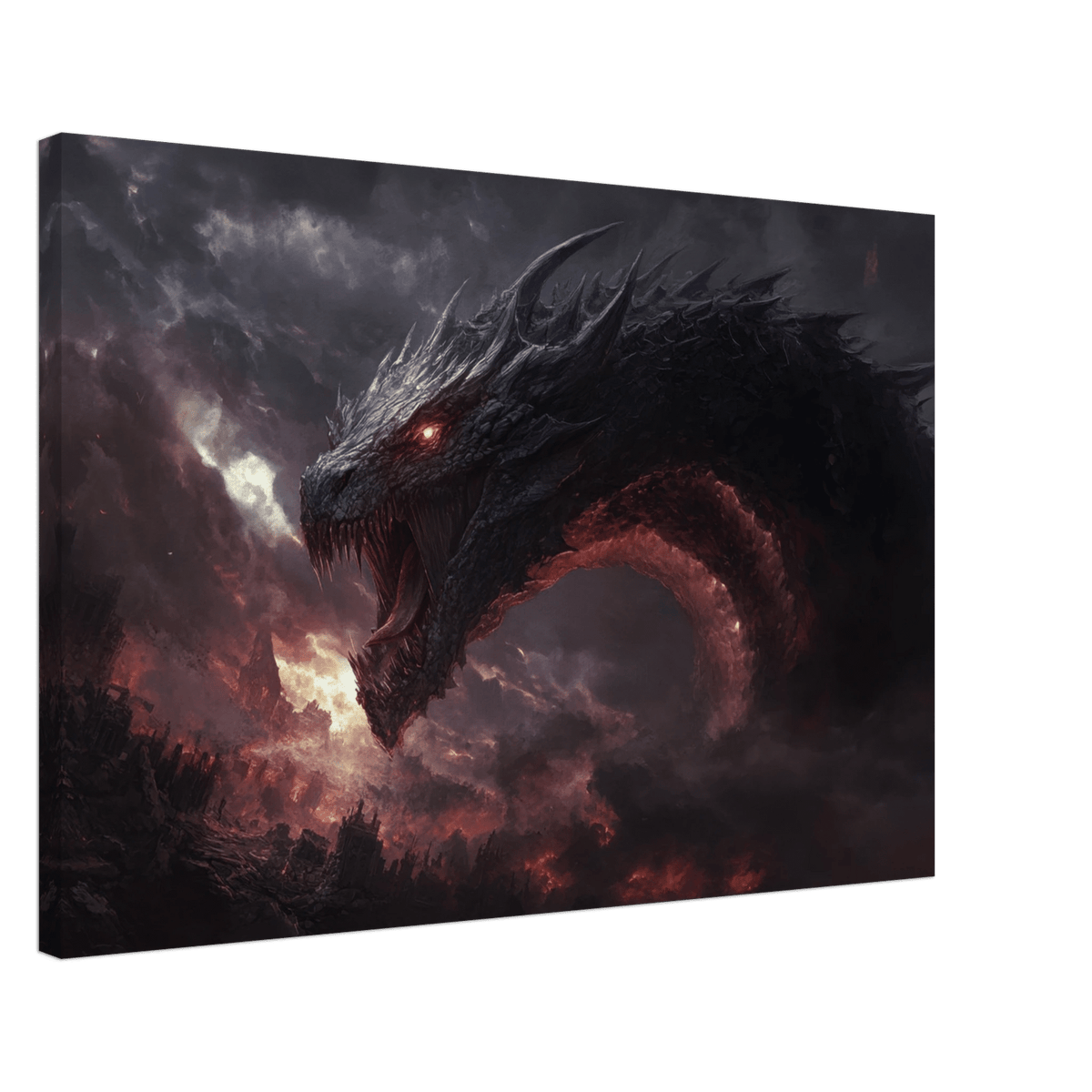 The Shadow Wyrms Fury Dark Fantasy Concept Art 4 - Shop Ai Art WebShop - Digital Art online Store