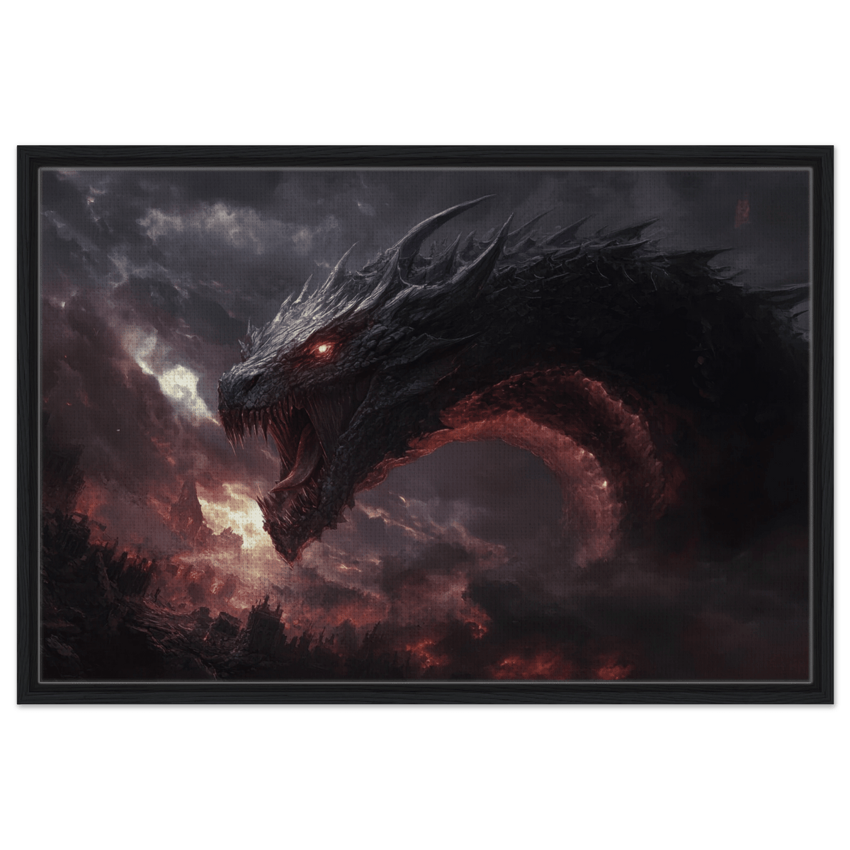 The Shadow Wyrms Fury Dark Fantasy Concept Art 4 - Shop Ai Art WebShop - Digital Art online Store