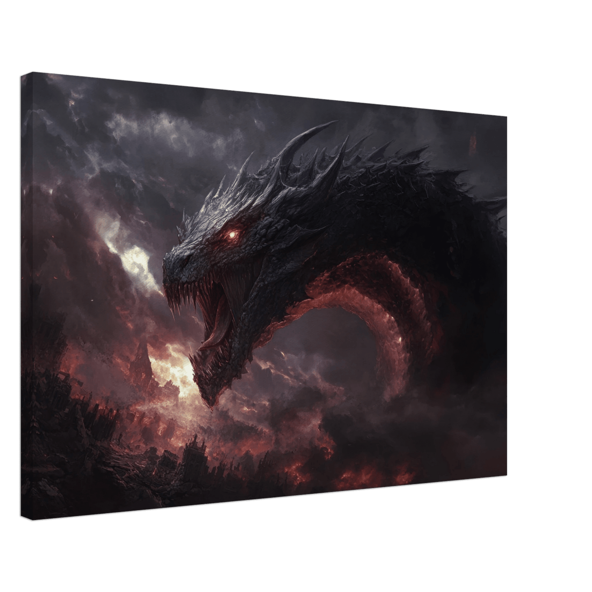 The Shadow Wyrms Fury Dark Fantasy Concept Art 4 - Shop Ai Art WebShop - Digital Art online Store