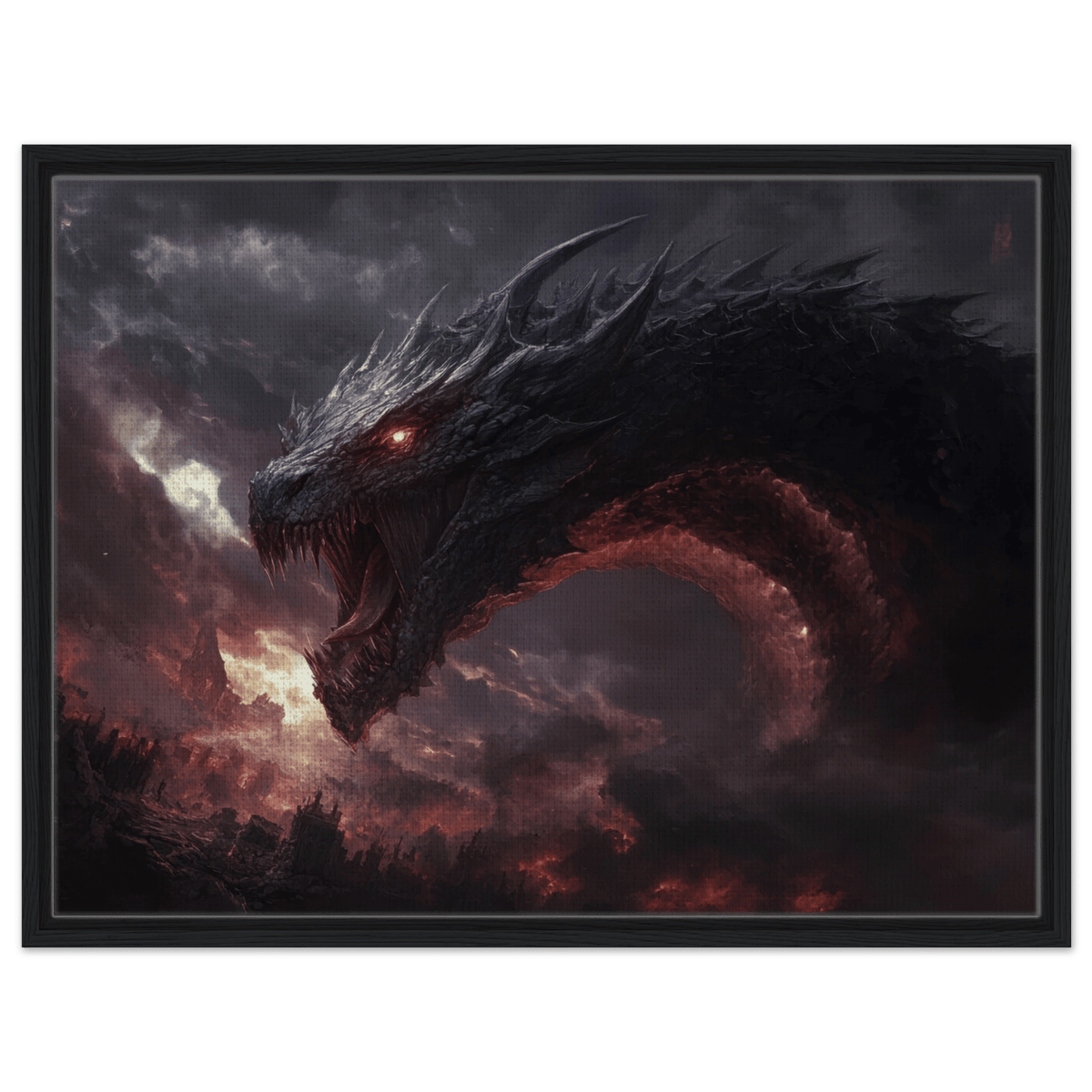 The Shadow Wyrms Fury Dark Fantasy Concept Art 4 - Shop Ai Art WebShop - Digital Art online Store