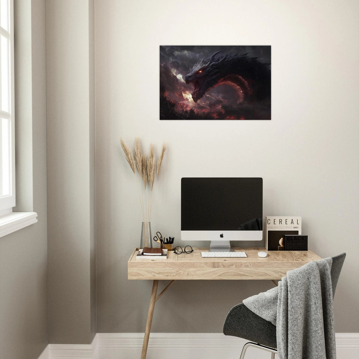 The Shadow Wyrms Fury Dark Fantasy Concept Art 4 - Shop Ai Art WebShop - Digital Art online Store