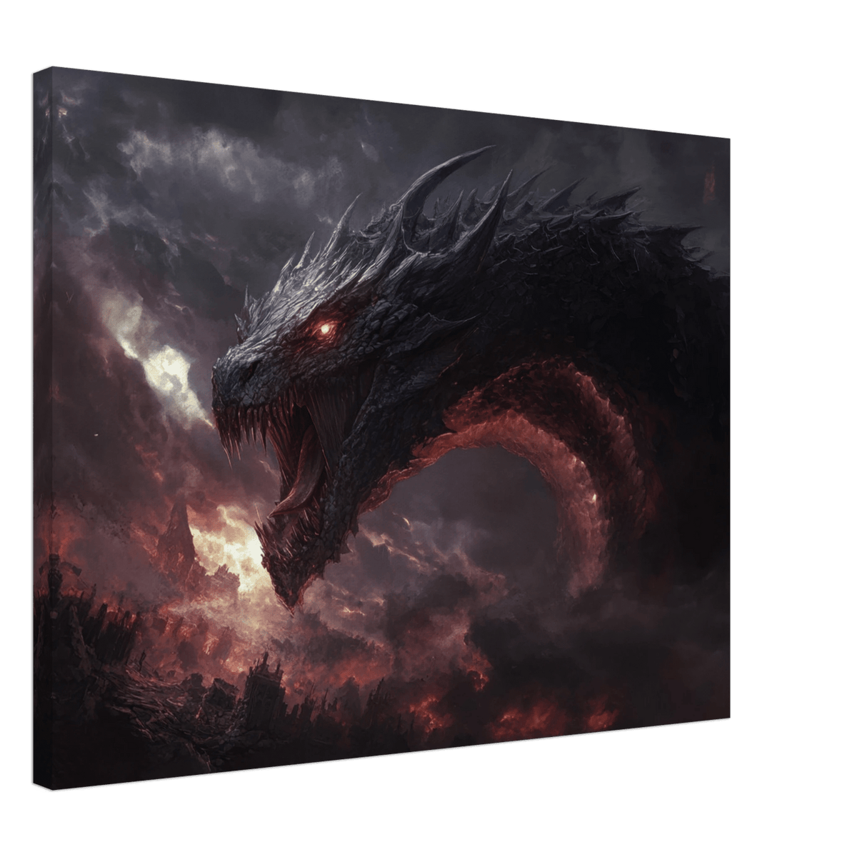 The Shadow Wyrms Fury Dark Fantasy Concept Art 4 - Shop Ai Art WebShop - Digital Art online Store