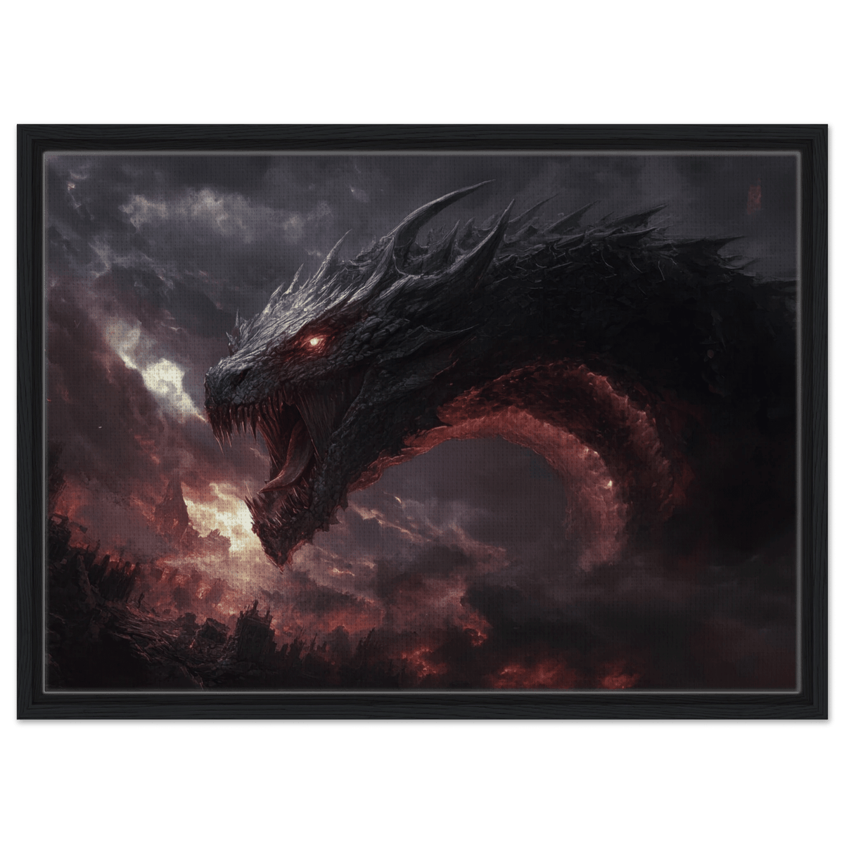 The Shadow Wyrms Fury Dark Fantasy Concept Art 4 - Shop Ai Art WebShop - Digital Art online Store