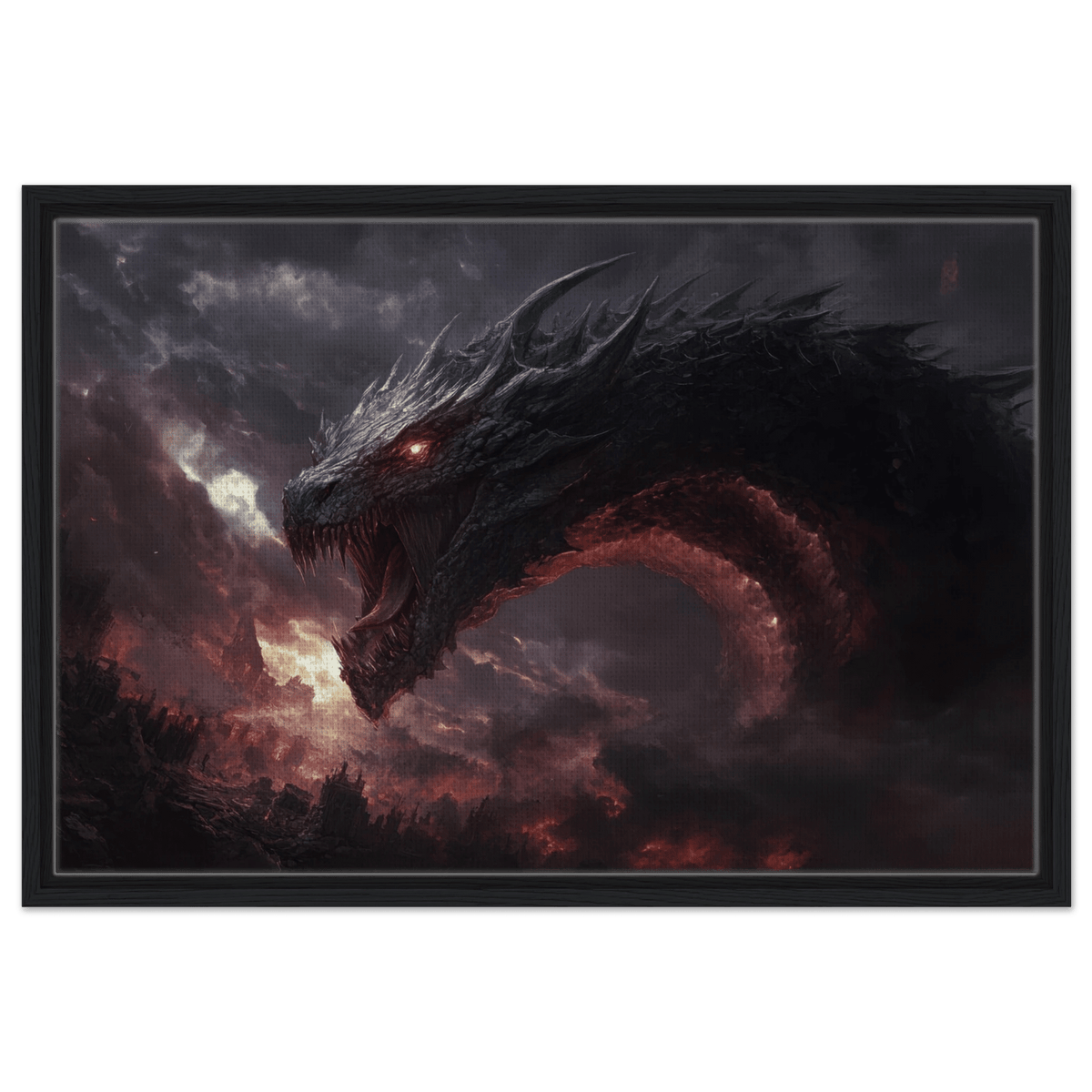 The Shadow Wyrms Fury Dark Fantasy Concept Art 4 - Shop Ai Art WebShop - Digital Art online Store