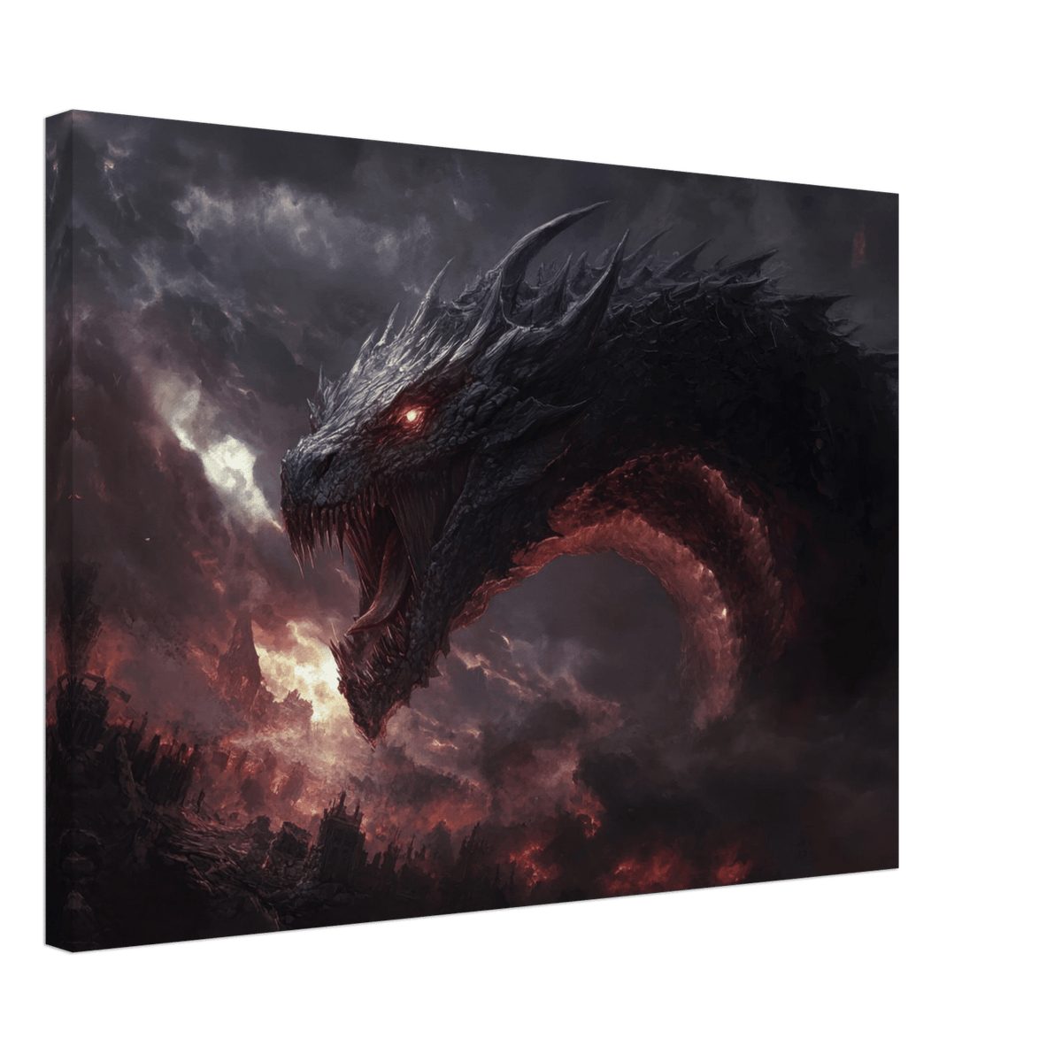 The Shadow Wyrms Fury Dark Fantasy Concept Art 4 - Shop Ai Art WebShop - Digital Art online Store