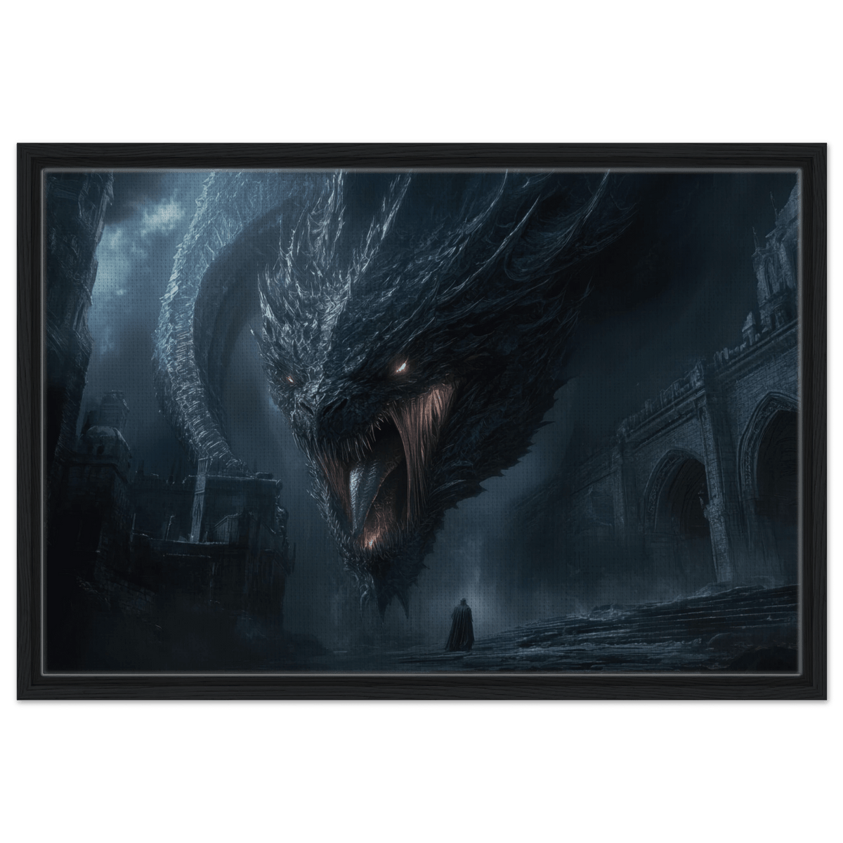 The Shadow Wyrms Fury Dark Fantasy Concept Art - Shop Ai Art WebShop - Digital Art online Store