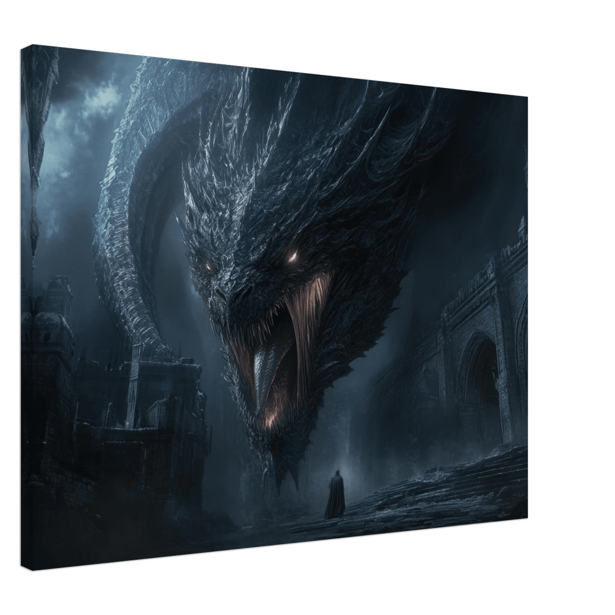 The Shadow Wyrms Fury Dark Fantasy Concept Art - Shop Ai Art WebShop - Digital Art online Store