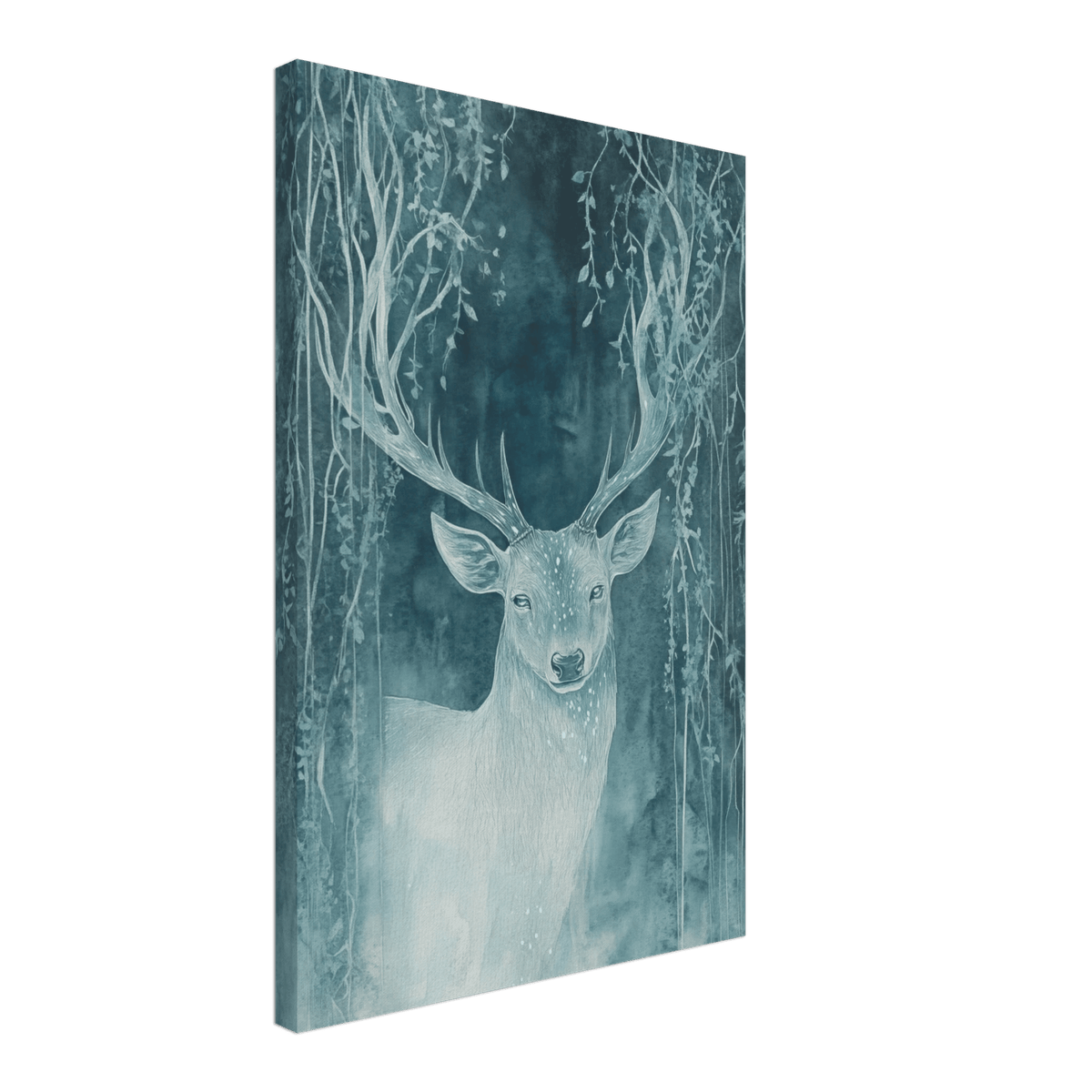 The Silver Stag of the Enchanted Glade Fantasy 3 - Shop Ai Art WebShop - Digital Art online Store