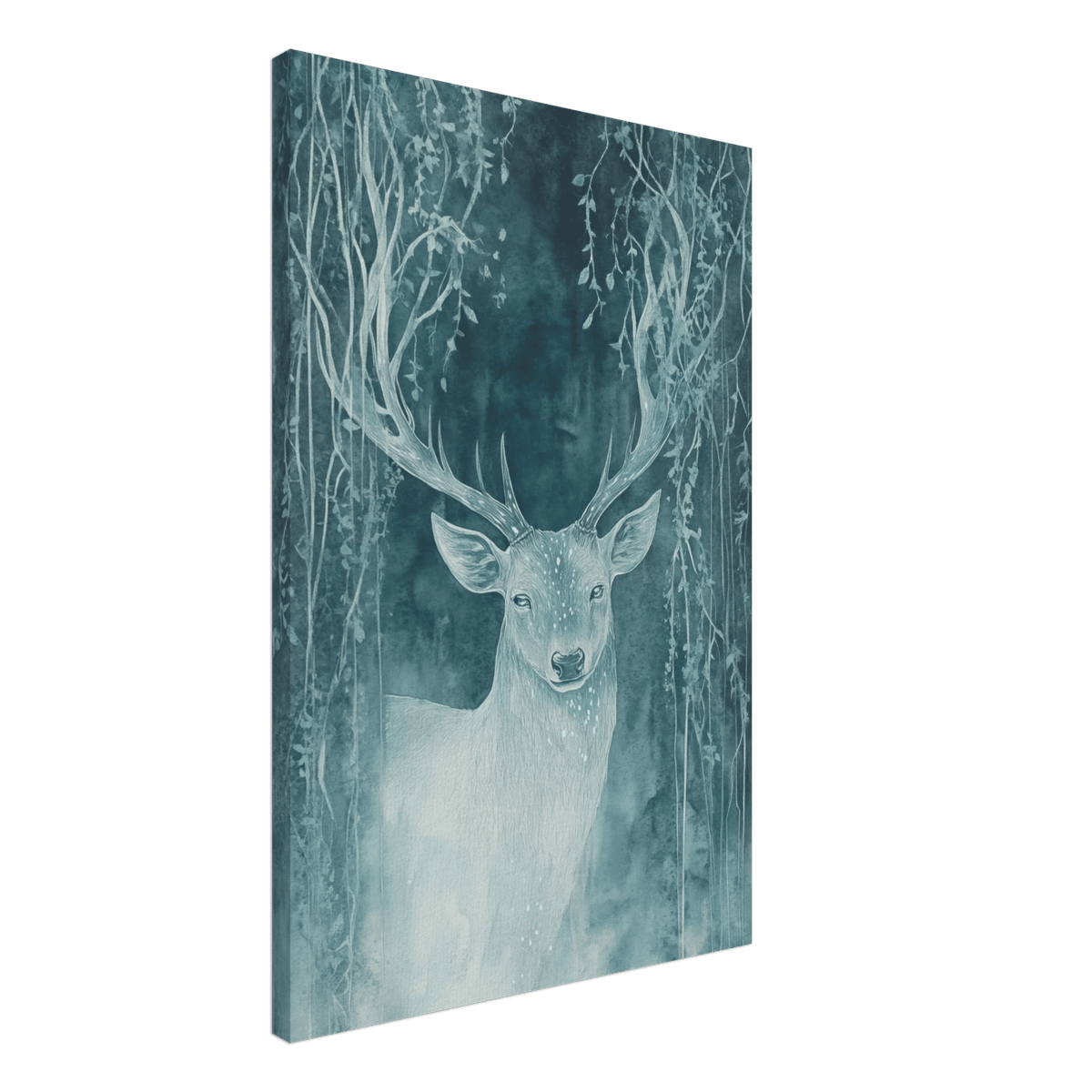 The Silver Stag of the Enchanted Glade Fantasy 3 - Shop Ai Art WebShop - Digital Art online Store