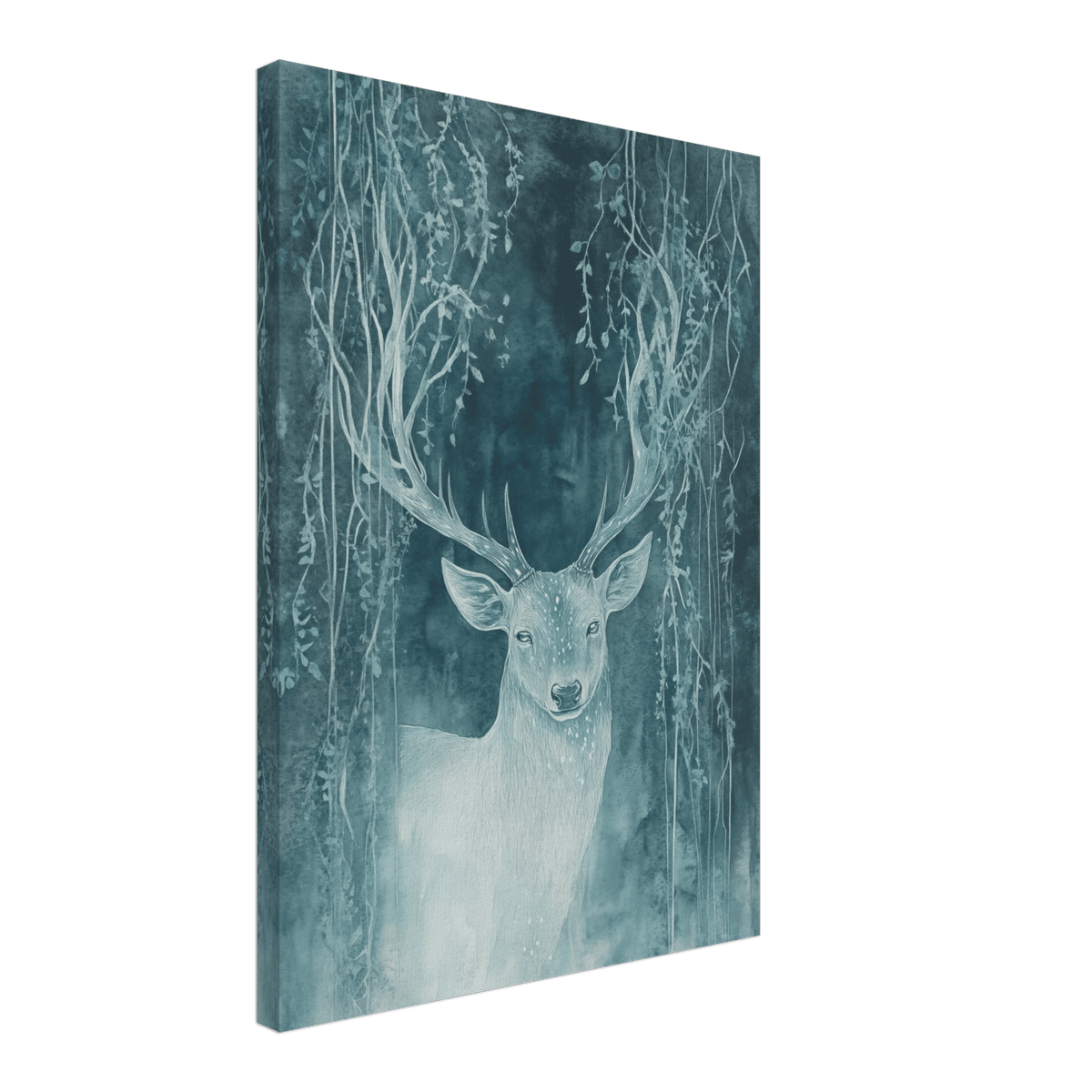 The Silver Stag of the Enchanted Glade Fantasy 3 - Shop Ai Art WebShop - Digital Art online Store
