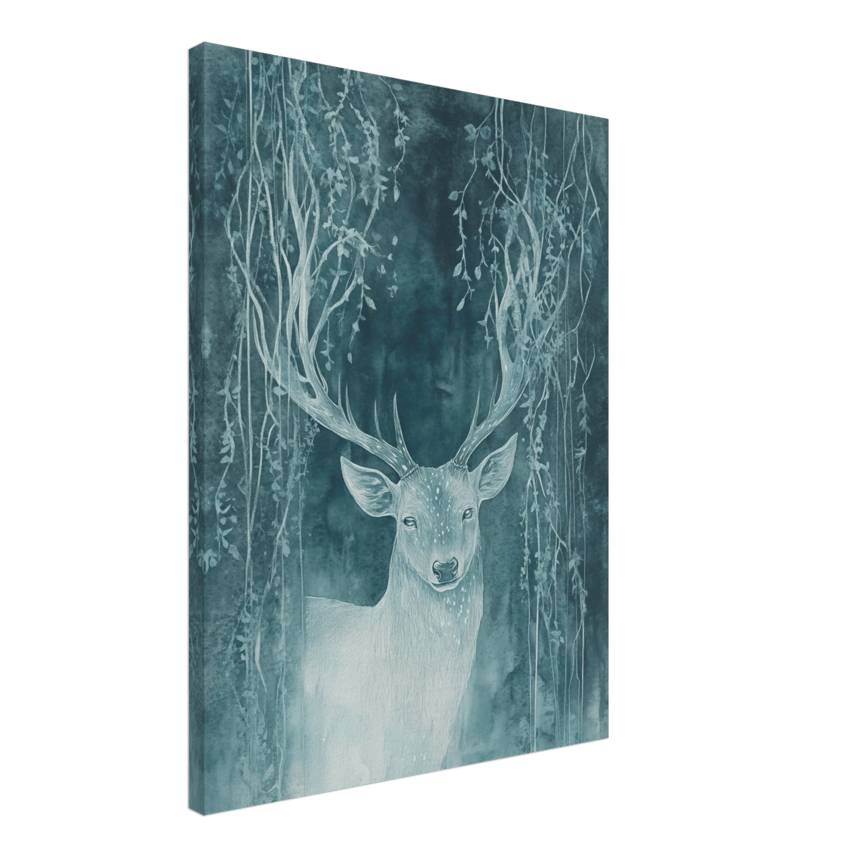 The Silver Stag of the Enchanted Glade Fantasy 3 - Shop Ai Art WebShop - Digital Art online Store