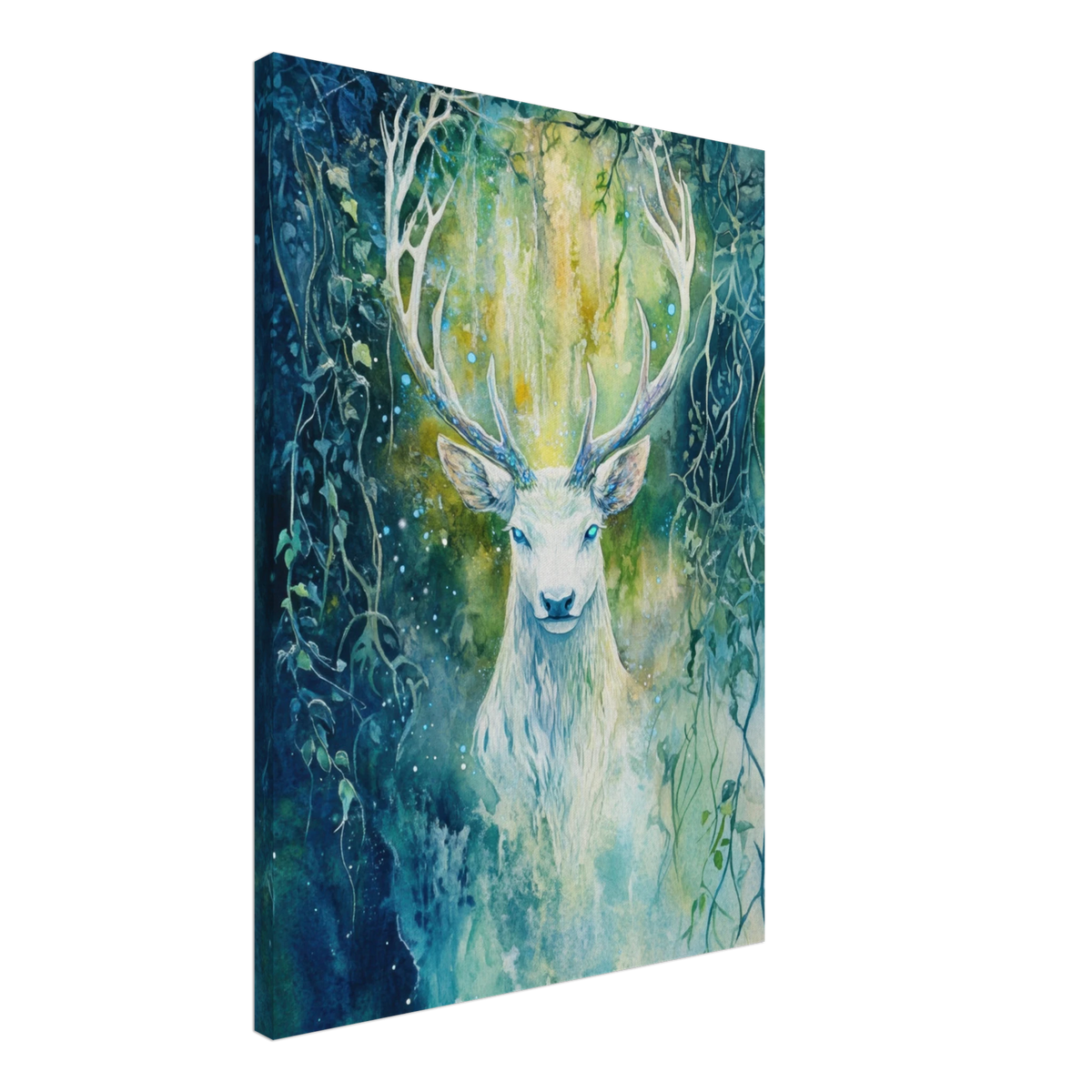The Silver Stag of the Enchanted Glade Fantasy 4 - Shop Ai Art WebShop - Digital Art online Store