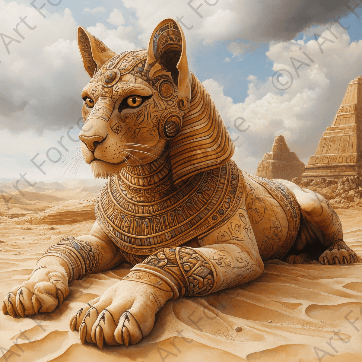 The Sphinx Guarding the Desert - Shop Ai Art WebShop - Digital Art online Store