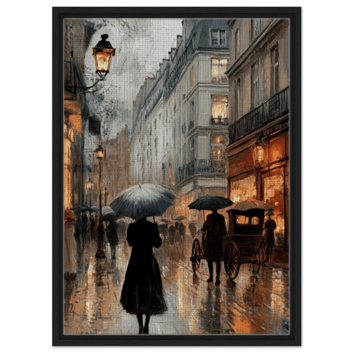 Urban Rain Scene A rainy Parisian street - Shop Ai Art WebShop - Digital Art online Store