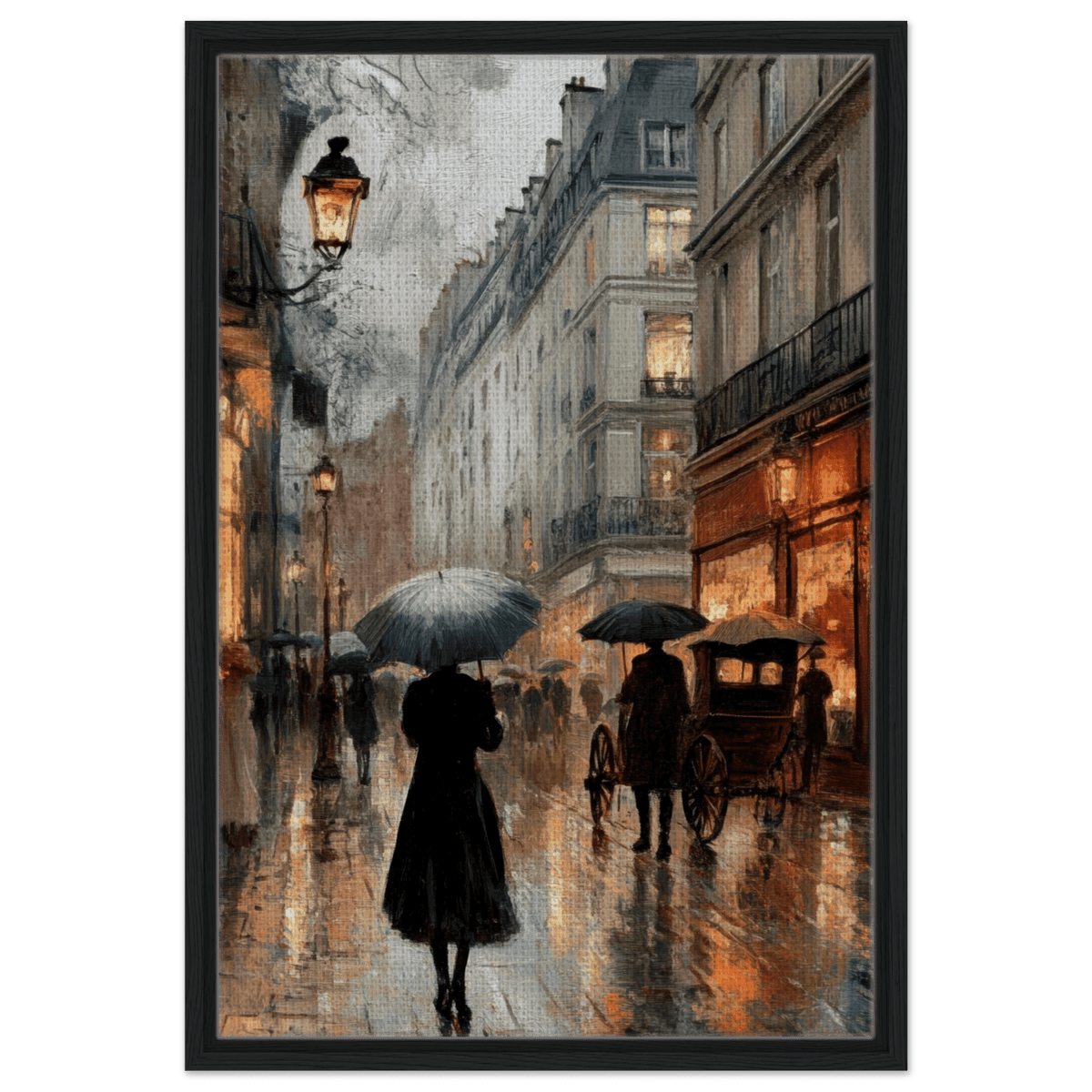 Urban Rain Scene A rainy Parisian street - Shop Ai Art WebShop - Digital Art online Store