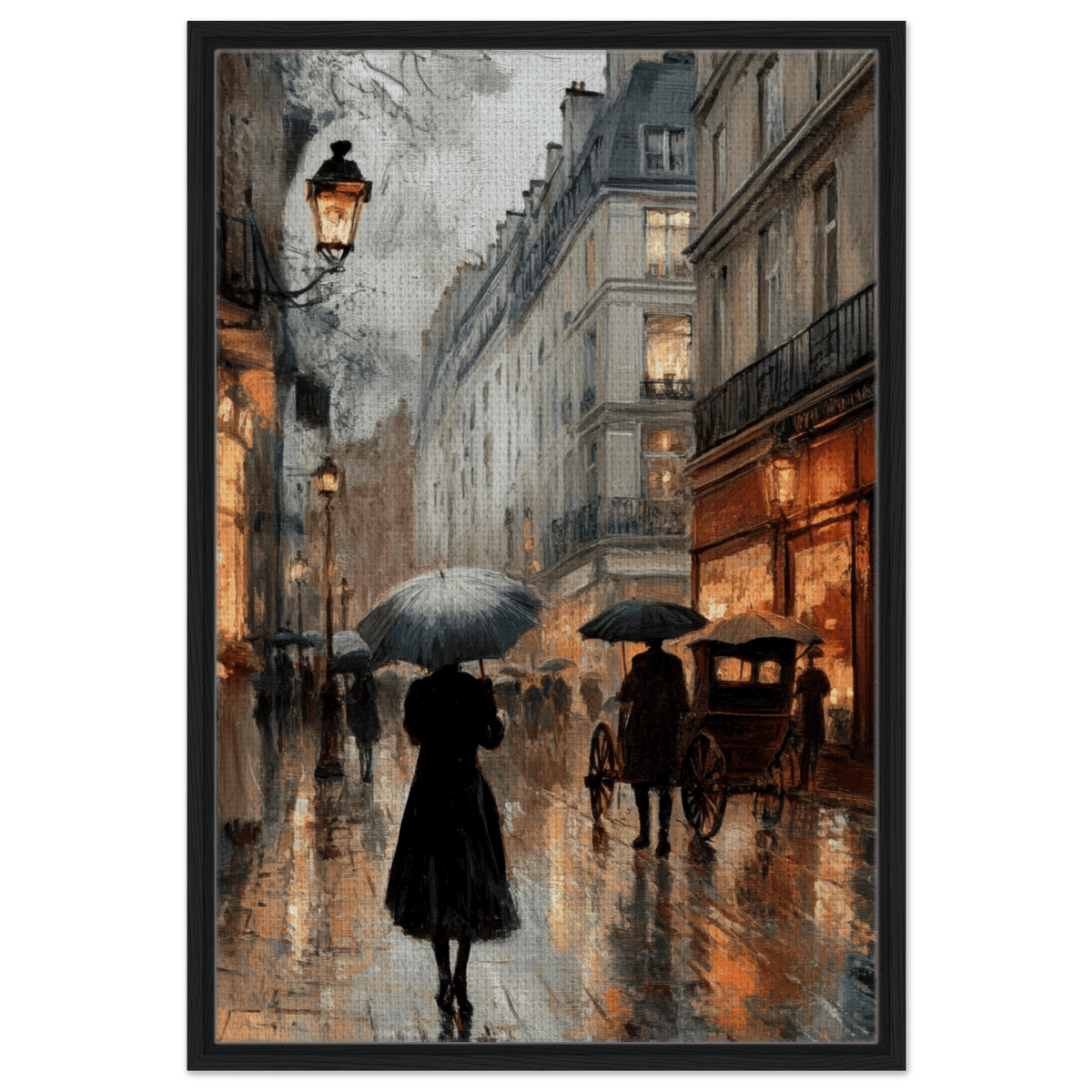 Urban Rain Scene A rainy Parisian street - Shop Ai Art WebShop - Digital Art online Store