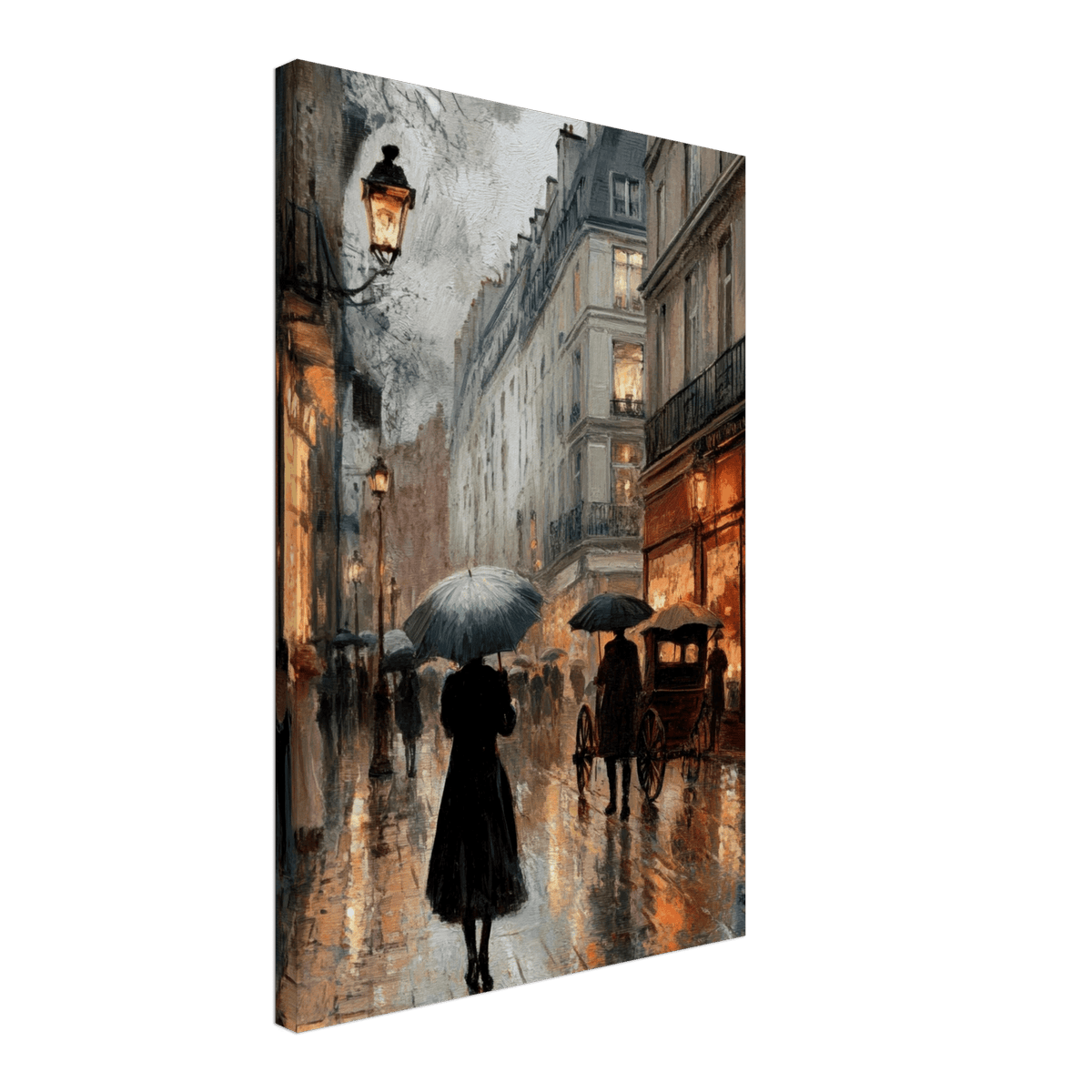 Urban Rain Scene A rainy Parisian street - Shop Ai Art WebShop - Digital Art online Store