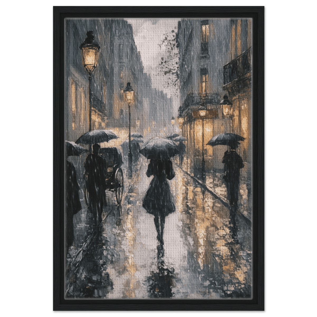 Urban Rain Scene A rainy Parisian street in the 3 - Shop Ai Art WebShop - Digital Art online Store