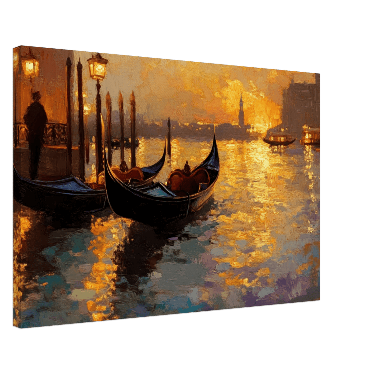 Venetian Gondolas at Dusk A romantic view - Shop Ai Art WebShop - Digital Art online Store