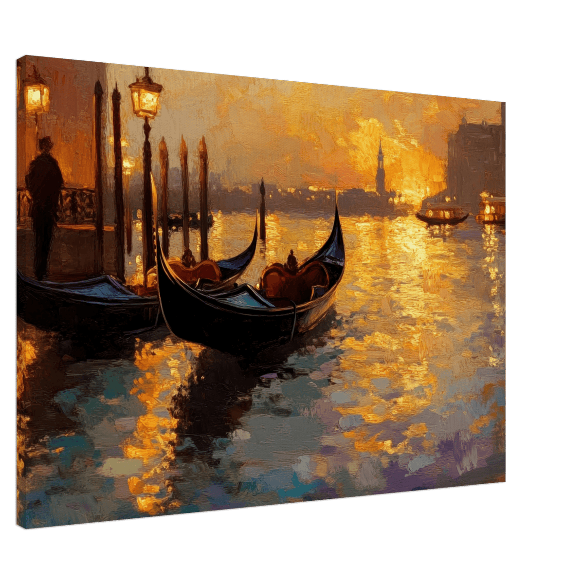 Venetian Gondolas at Dusk A romantic view - Shop Ai Art WebShop - Digital Art online Store