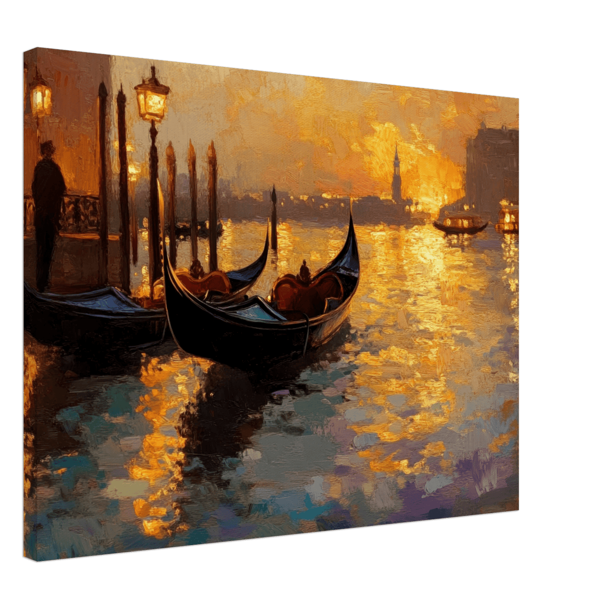 Venetian Gondolas at Dusk A romantic view - Shop Ai Art WebShop - Digital Art online Store