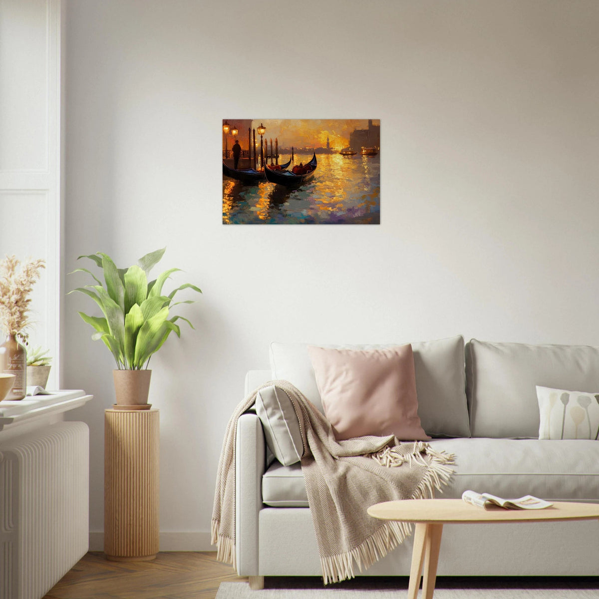 Venetian Gondolas at Dusk A romantic view - Shop Ai Art WebShop - Digital Art online Store