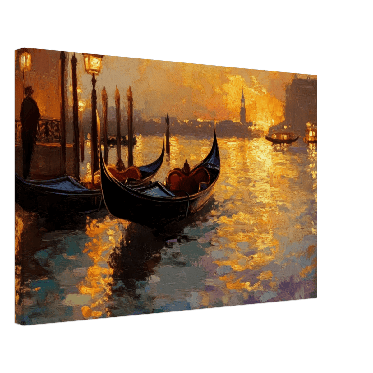 Venetian Gondolas at Dusk A romantic view - Shop Ai Art WebShop - Digital Art online Store
