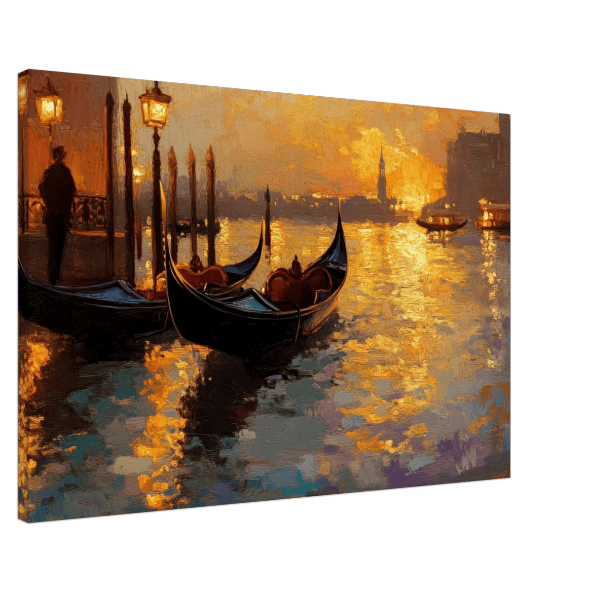 Venetian Gondolas at Dusk A romantic view - Shop Ai Art WebShop - Digital Art online Store