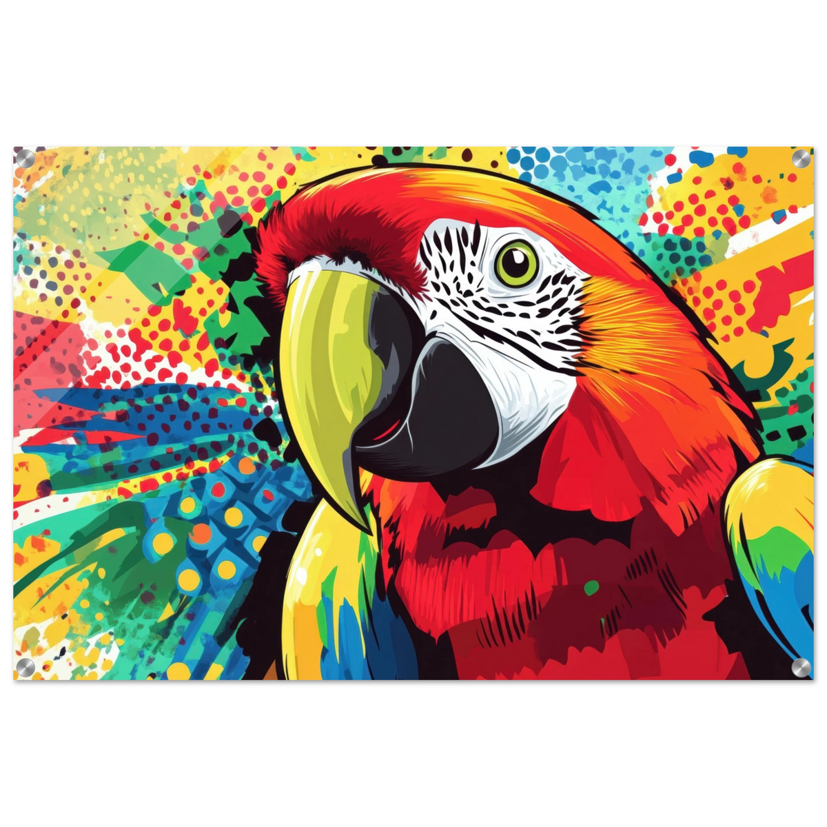 Vibrant Pop Art Parrot A colorful parrot depicted - Shop Ai Art WebShop - Digital Art online Store